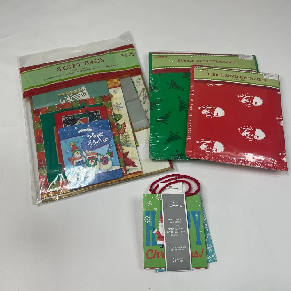 Christmas Craft Kit Bundle Holiday DIY Gift Bag Treat Sacks Stocking Card Holder